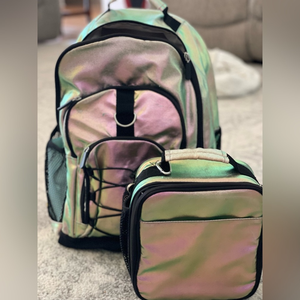 Metallic Lunchbox and Book bag set